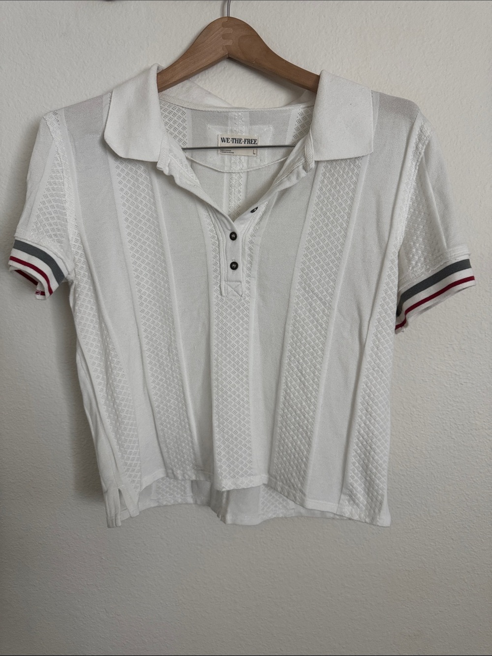 We The Free White Polo Top